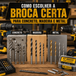 Como escolher a broca certa para concreto, madeira e metal